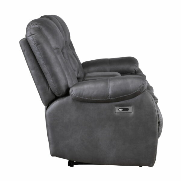 Morello - Console Loveseat With Power Footrest - Gray - Image 3