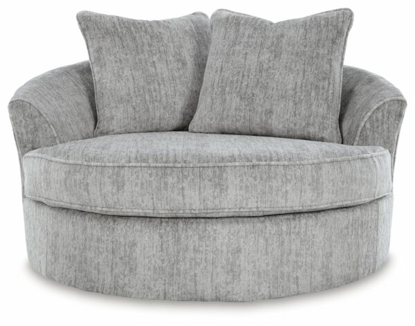 Pembrey - Pewter - Oversized Swivel Accent Chair - Image 4