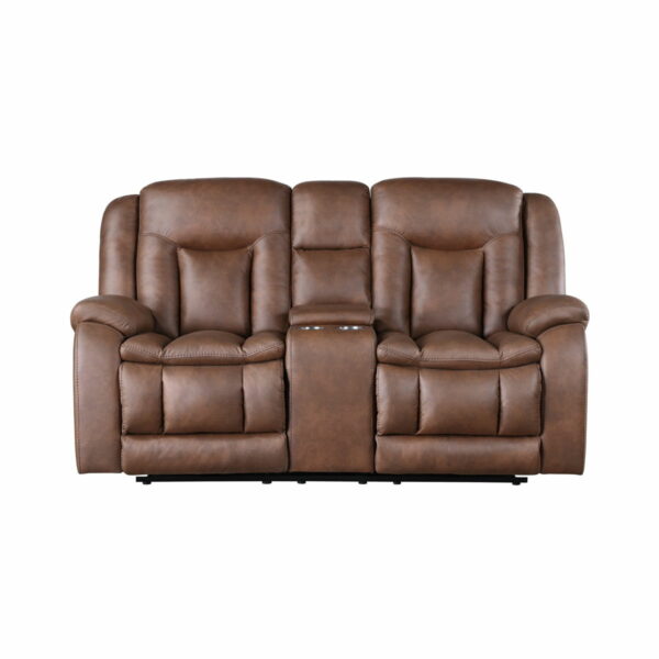 Morello - Console Loveseat With Power Footrest - Brown - Image 4