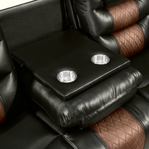 Nikko - Sofa With Dual Recliner - Two Tone Brown - Image 6