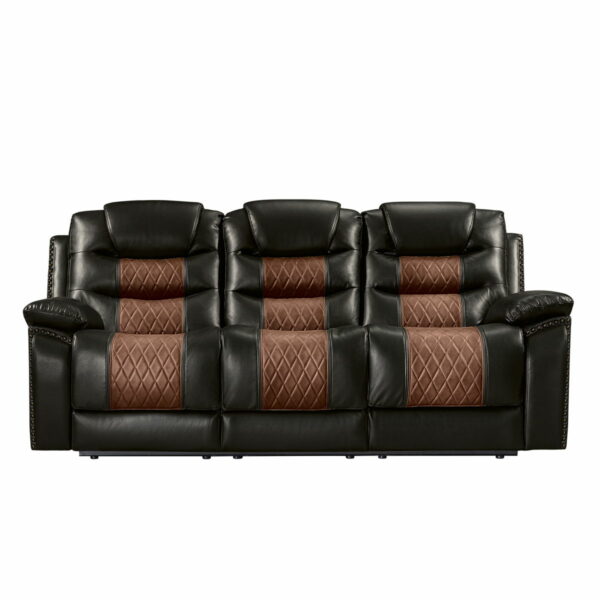 Nikko - Sofa With Dual Recliner - Two Tone Brown - Image 9