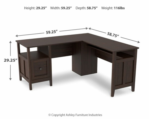 Camiburg - Warm Brown - 2-Piece Home Office Desk - Image 9