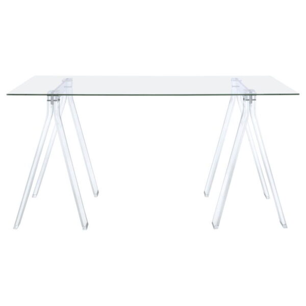 Amaturo - Glass Top Acrylic Writing Desk - Clear - Image 2