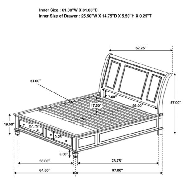 Sandy Beach - Storage Sleigh Bed - Image 21