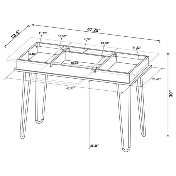 Sheeran - Writing Desk With Storage - Rustic Amber - Image 12