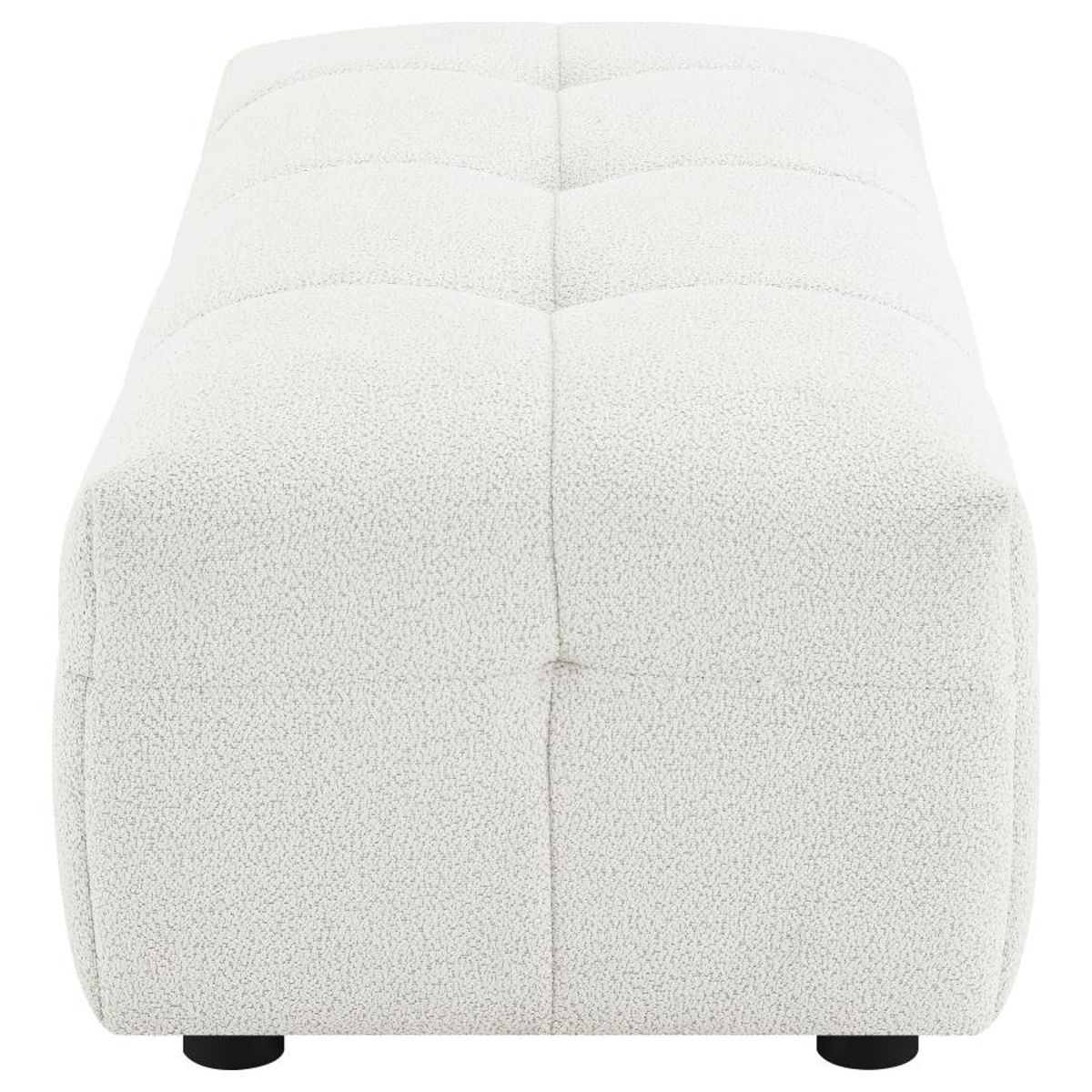 Everly - Boucle Upholstered Rectangular Ottoman - White - Image 8