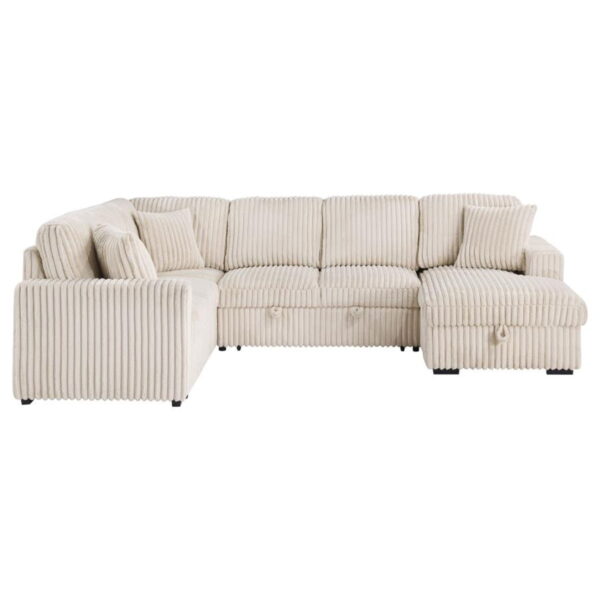Devonshire - Sleeper Sectional Sofa Storage Chaise - Camel - Image 2