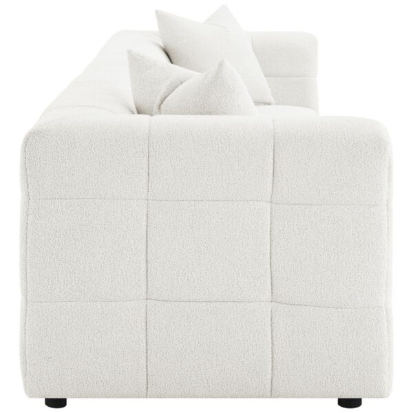Everly - Boucle Upholstered Extra Long Sofa - White - Image 6