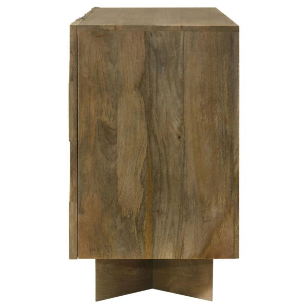 Tyler - 3 Door Solid Wood Sideboard Buffet Cabinet - Mango Brown - Image 4