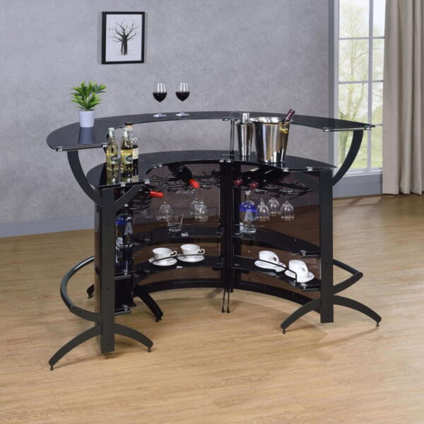 Dallas - 3-Piece Curved Freestanding Home Bar Cabinet - Image 8