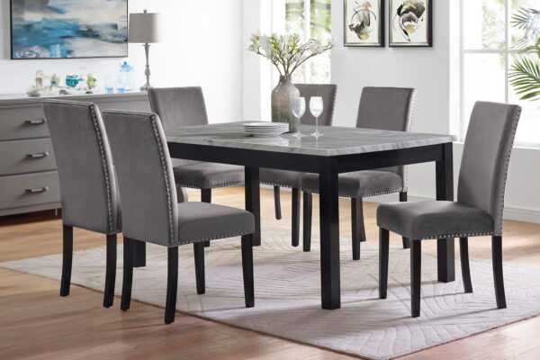Celeste - 64" Dining Table With 6 Chairs - Gray - Image 2