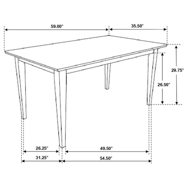 Gabriel - 5 Piece Rectangular 59" Dining Set - Cappuccino - Image 3