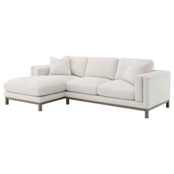 Geneva - Boucle Upholstered Sectional Chaise Sofa - Sand - Image 17