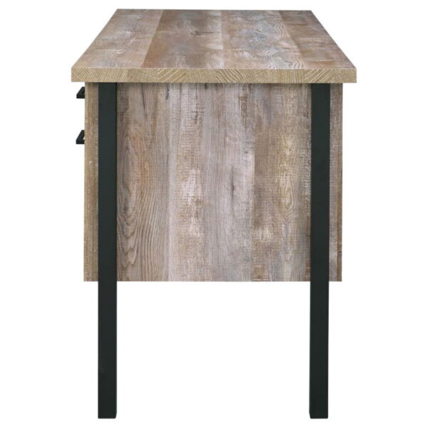 Samson - 4-Drawer Office Computer Desk - Weathered Oak - Image 6
