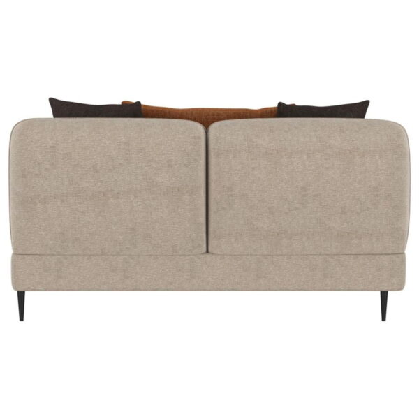 Jade - Chenille Upholstered Sculpted Track Arm Loveseat - Latte - Image 9