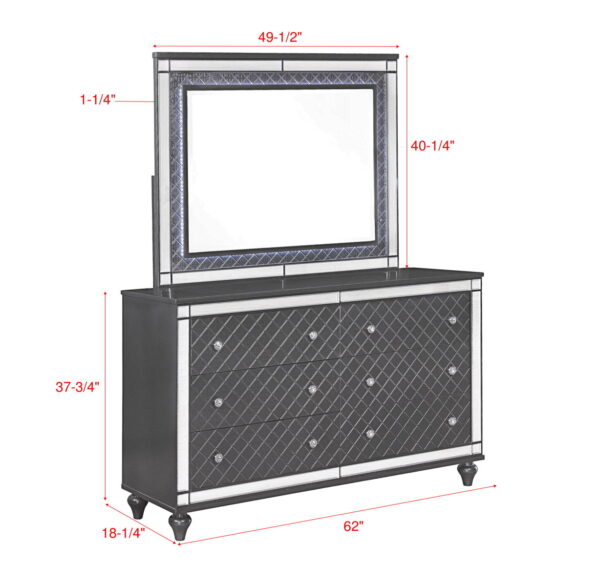 Refino - Bedroom Set - Gunmetal - Image 4