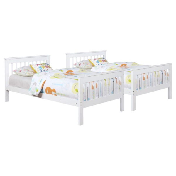 Chapman - Wood Twin Over Twin Bunk Bed With Mattress - White - Image 3
