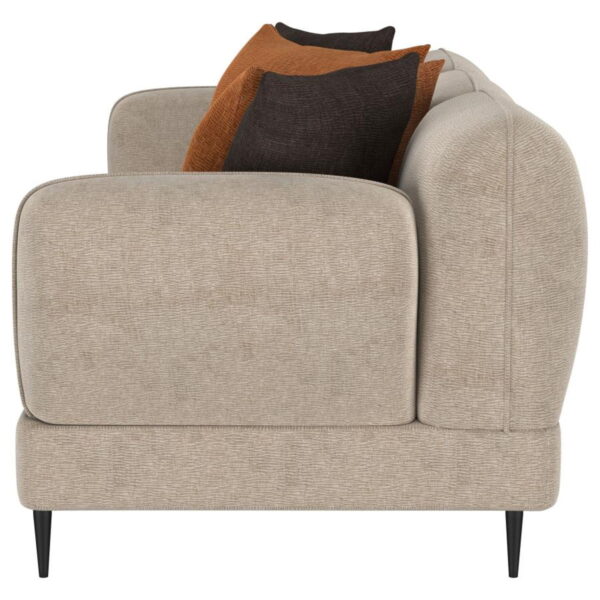 Jade - Chenille Upholstered Sculpted Track Arm Sofa - Latte - Image 13
