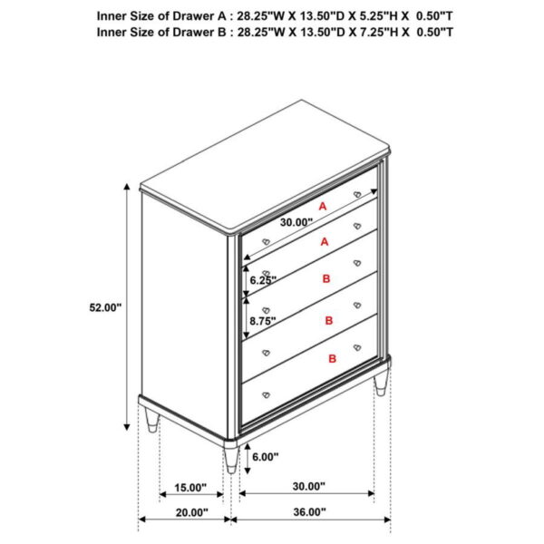 Emberlyn - 5-Drawer Bedroom Chest - Brown - Image 12