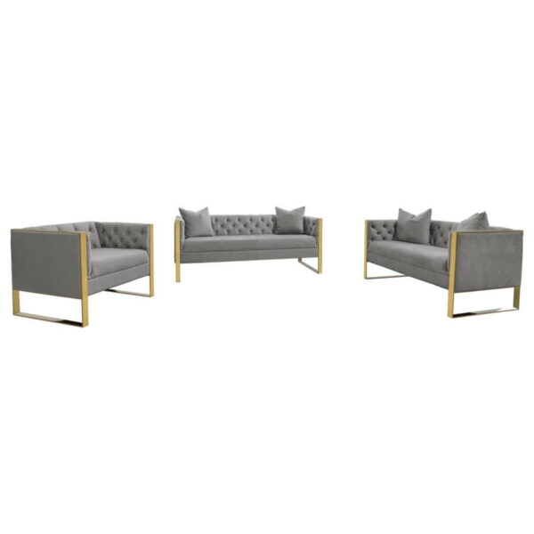 Eastbrook - Velvet Upholstered Tufted Sofa Set - Image 20