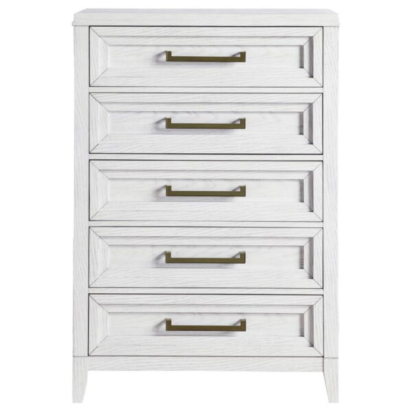 Marielle - 5-Drawer Bedroom Chest - Distressed White - Image 6