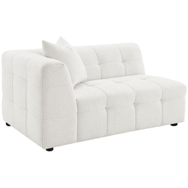 Everly - Boucle Upholstered Extra Long Sofa - White - Image 7