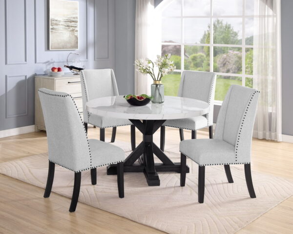 Vance - 5 Piece Dining Room Set - White / Gray - Image 3