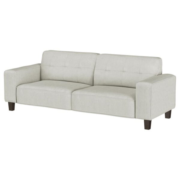 Deerhurst - Upholstered Track Arm Tufted Sofa - Greige - Image 3
