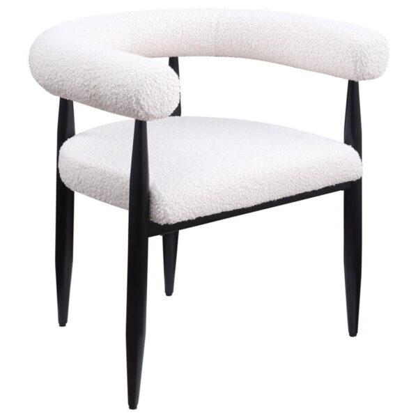 Camden - 5 Piece Round Faux Marble Top Dining Table Set - Black - Image 11