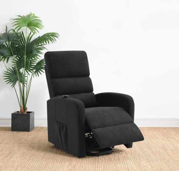 Amsdell - Upholstered Power Lift Recliner With Remote - Black - Image 18