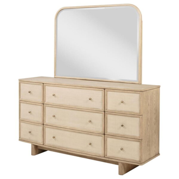 Kailani - 9-Drawer Dresser And Mirror - Beige Oak - Image 12