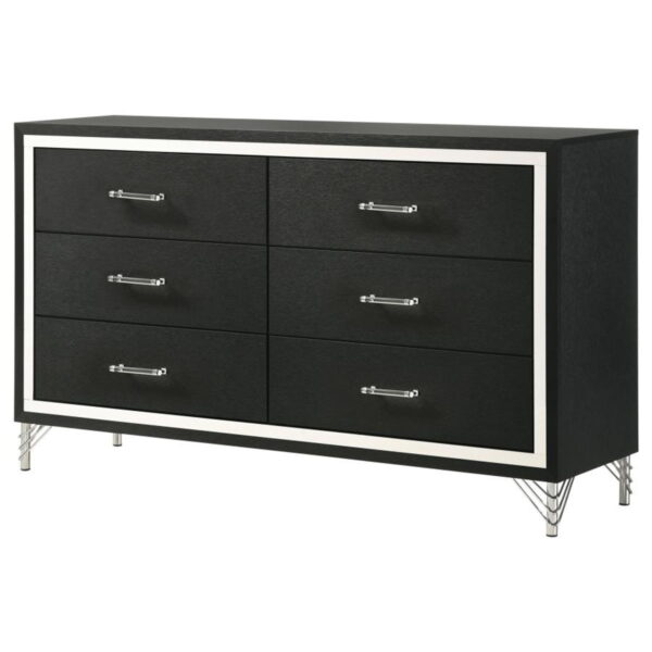 Lucia - 6-Drawer Dresser Cabinet - Black - Image 7
