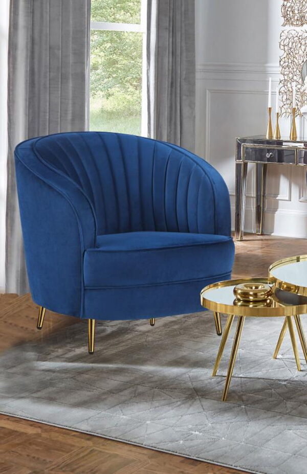 Sophia - Upholstered Channel Tufted Barrel Accent Chair - Image 3