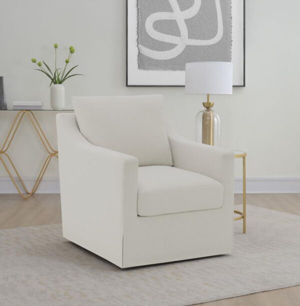 Winter - Upholstered Sloped Arm Accent Swivel Chair - Image 2