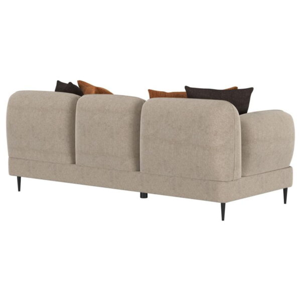 Jade - Chenille Upholstered Sculpted Track Arm Sofa - Latte - Image 10