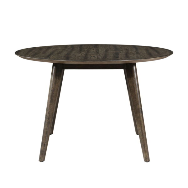 Rex - 48" Round Dining Table & 4 Open Back Chairs - Dark Brown - Image 4