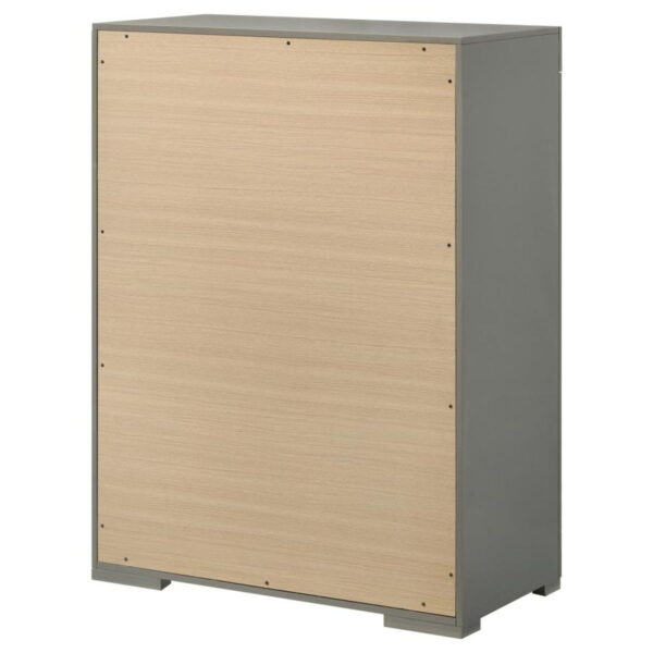 Ives - 5-Drawer Bedroom Chest Of Drawers - Gray High Gloss - Image 5