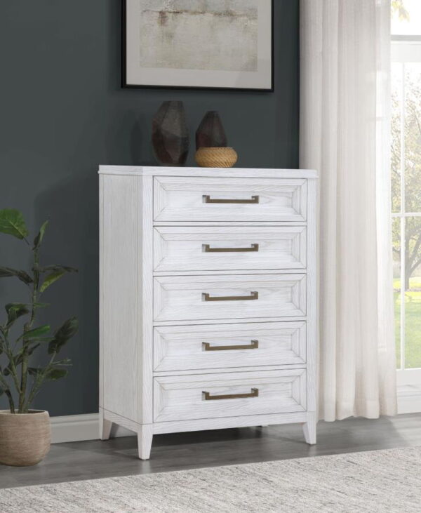Marielle - 5-Drawer Bedroom Chest - Distressed White - Image 12