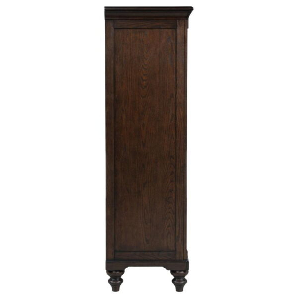 Andover - 6-Drawer Tempered Glass Door Chest - Dark Oak - Image 6