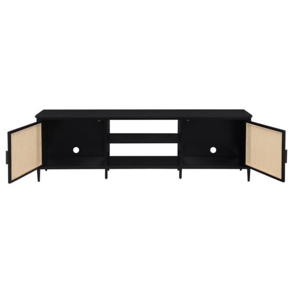 Amherst - 70" 2-Door Metal TV Stand Media Console - Black - Image 9