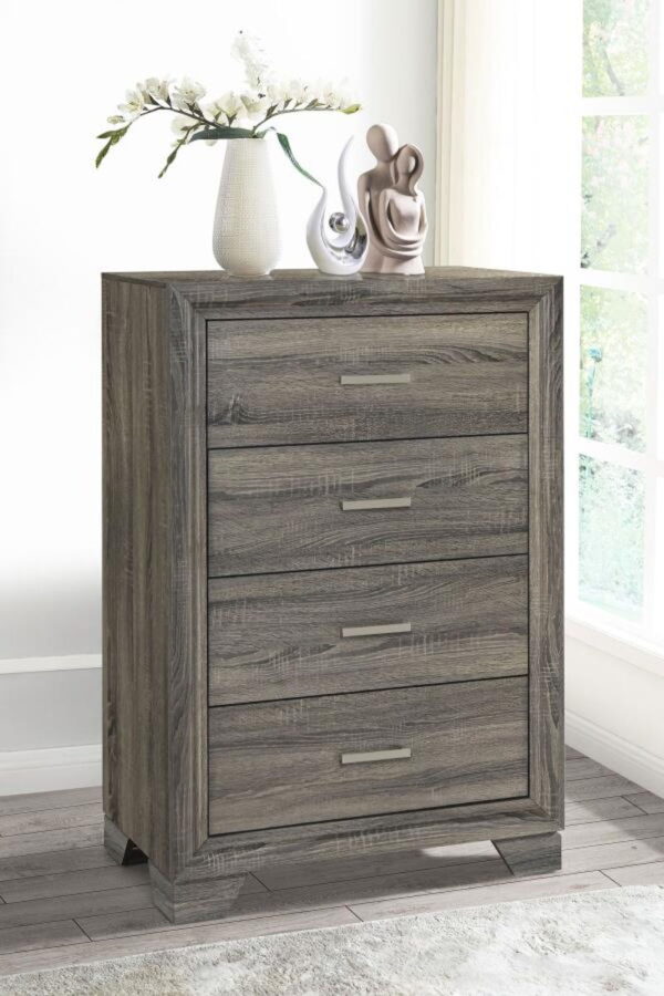 Wright - 4-Drawer Chest Of Drawers - Brown Oak - Image 8