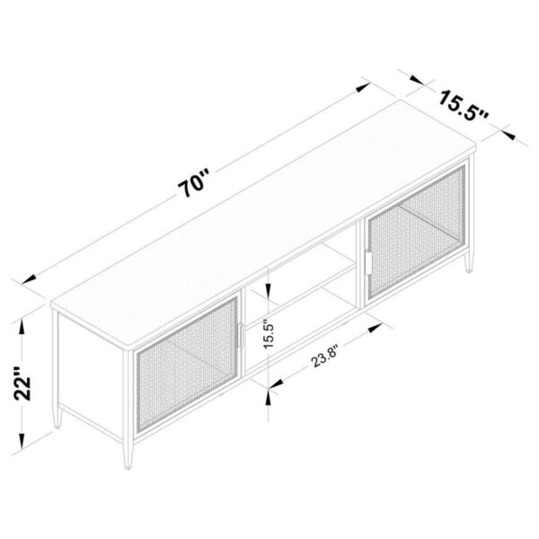 Amherst - 70" 2-Door Metal TV Stand Media Console - Black - Image 4