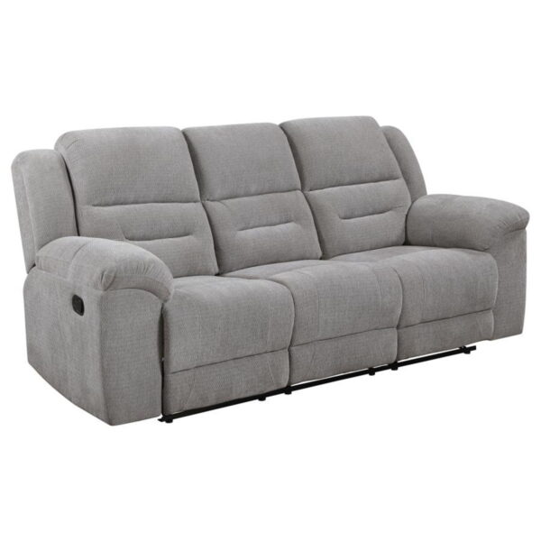Gilson - Chenille Upholstered Reclining Sofa - Gray - Image 8