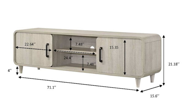 Nyomi - TV Stand - White - Image 2