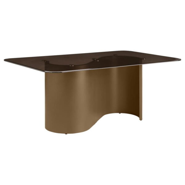Edson - 5 Piece Rectangular Glass Top Dining Table Set - Bronze - Image 10
