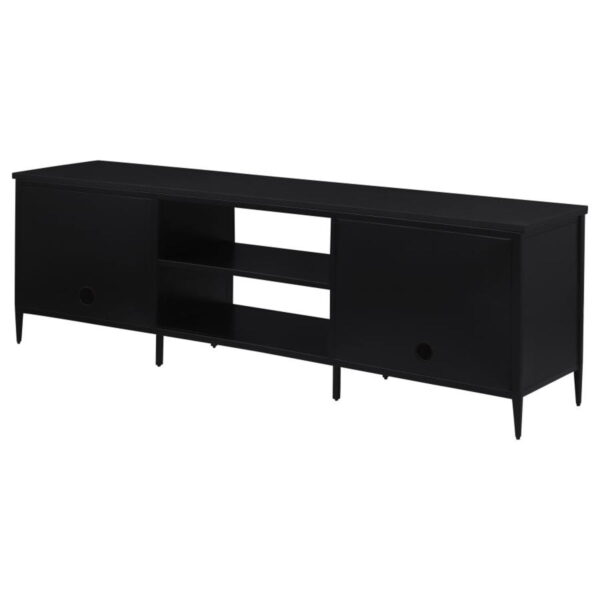 Amherst - 70" 2-Door Metal TV Stand Media Console - Black - Image 2