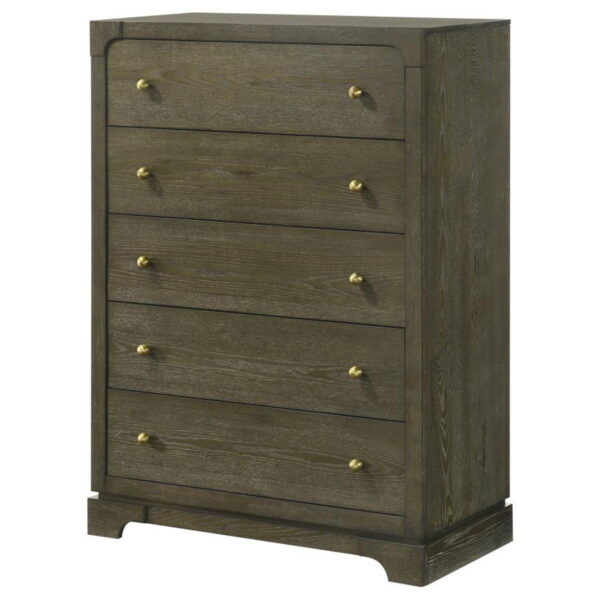 Gran Park - 5-Drawer Bedroom Chest Of Drawers - Dark Cocoa - Image 5