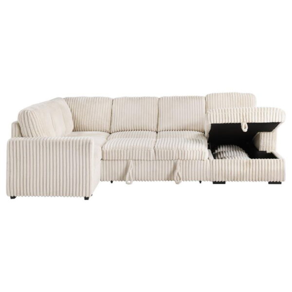 Devonshire - Sleeper Sectional Sofa Storage Chaise - Camel - Image 17