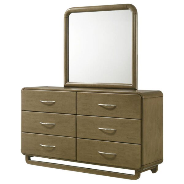 Amsbury - 6-Drawer Dresser And Mirror - Nutmeg - Image 3