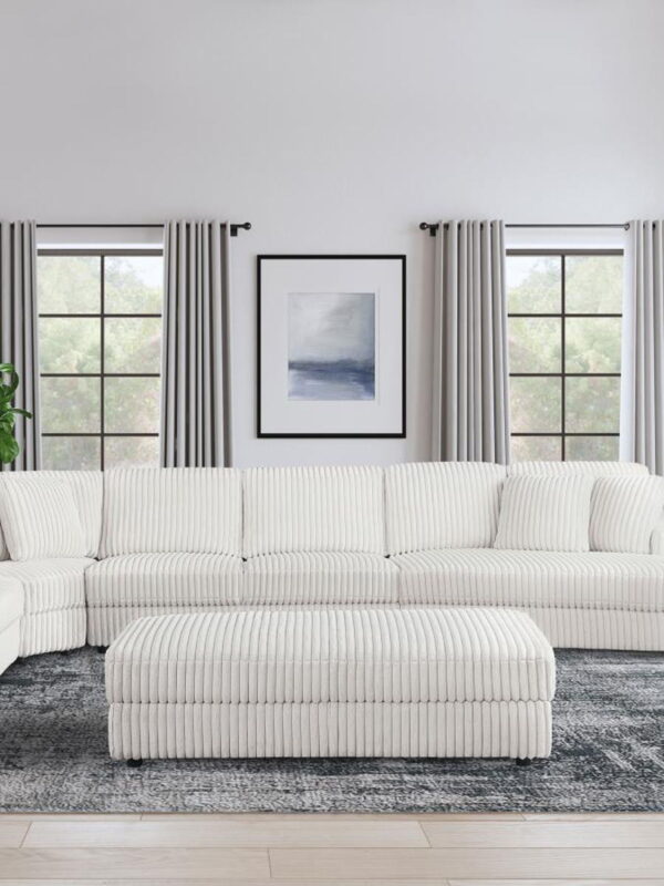 Emberson - Upholstered Rectangular Storage Ottoman - Ivory - Image 5